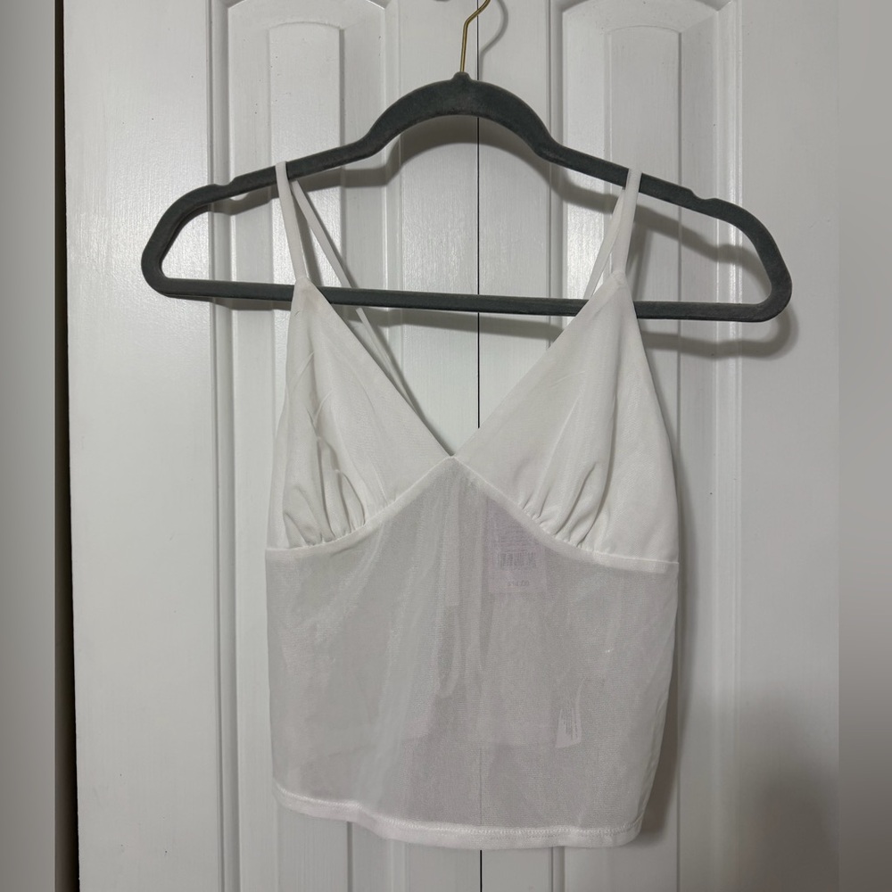White Mesh Cami Top